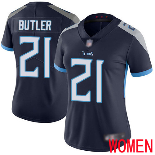 Tennessee Titans Limited Navy Blue Women Malcolm Butler Home Jersey NFL Football 21 Vapor Untouchable